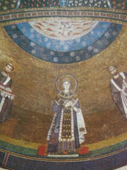 Mosaic of Sant'Agnese in Rome Bizantine Art