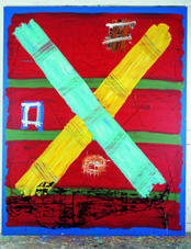 Menchu Lamas: Sueño tachado, 2001, tecnica mista su tela